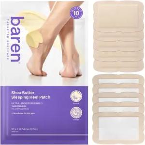 갈라진 드라이 힐을 위한 바렌 시어 버터 힐 리페어 패치(10개) 오버나이트 풋 모이스처라이저 마스크 보습