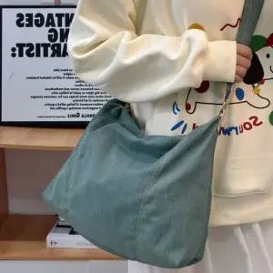 데님 수납력 좋은 빈티지 스타일 데일리 패션 청 숄더 크로스백 (WFKC3D5)