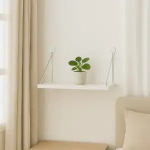 고품질 공간데코 벽선반(40x19.5cm)(화이트) 무타공 우드선반 (WFKDVSC)