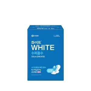 33cm화이트 수퍼흡수 생리대 오버나이트2개