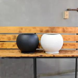 모던 수지 마블 단지 화분 20x24cm흙 옹기 주물럭 토분 식물 인테리어 도기 흑화분