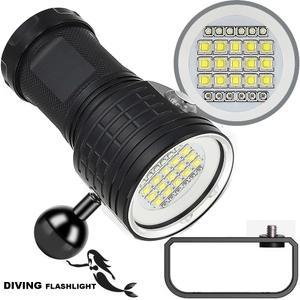 방수 잠수 다이빙 손전등 수중랜턴 높은 잠수도구 잠수등 LED 충전식 형광봉 특수촬영
