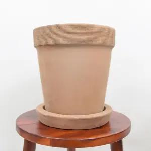 모던레시피 수제 빈티지 테라코타 토분 화분 받침 세트 모카 21x23cm꽃 베란다 인테리어 디자인 원예 무지