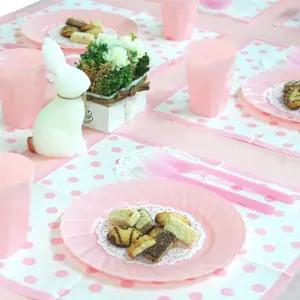 플라스틱 사이드 6인용 파티세트(핑크)예쁜접시 6세트 용품 용세트 테이블 플레이트