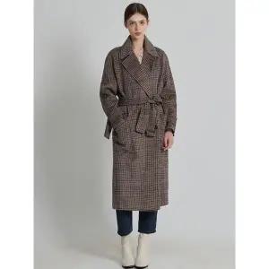 [하프클럽/오조크]글렌체크 벨티드 롱 코트 (택가격 439000원)