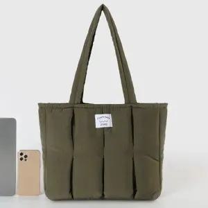 패딩 숄더백 가을 겨울 푹신한 여성 가방 카키 (WFKDXY4)