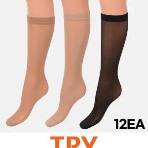 (트라이) 국내생산 샤빌 고탄력 써포트 숙녀 판타롱 스타킹 (12매 1세트)패션 반스타킹 무릎 여자 여성 데