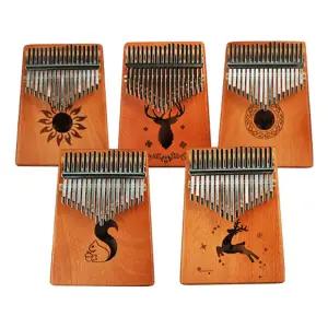 엔젤 칼림바 17키 마호가니 원목 핑거피아노 교육용 악기우드 나무 미니 고급 엄지손가락 손가락