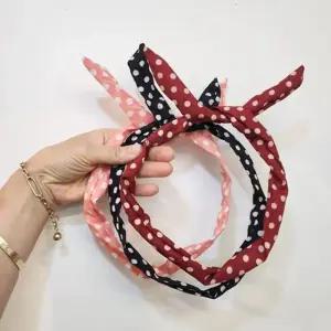 복고 리본 머리띠 땡땡이 도트 헤어밴드 어린이집 유치원 학원 학교 사진관