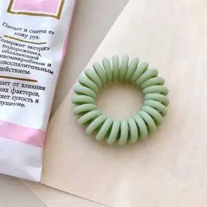 [셀러에이드]꼬임방지 전화선 스프링 헤어끈 라이트그린
