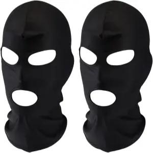 2개의 풀 페이스 스키 마스크 자외선 차단 얼굴 커버 통기성 여름 발라클라바 코스프레 코스튬 후드 블랙