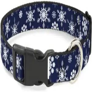 버클 다운 15-26인치 눈송이 블루/화이트 플라스틱 클립 칼라 라지