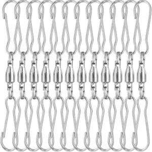 KUUQA 12팩 스피닝 듀얼 클립 회전 후크 매달린 윈드록 버드 피더 윈드 차임 크리스탈 트위스터 파티 용품