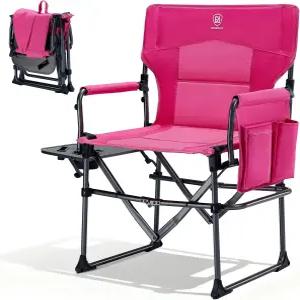 사이드 테이블이 있는 에버 어드밴스드 캠핑 디렉터 의자 컴팩트한 크기의 휴대용 접이식 캠핑용 포켓이