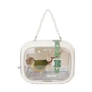 휴대용 앵무새 가방 야외 케이지 투명 산책 새장