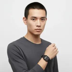 CA-53WF-1BDF CA-53WF-1B) 데이터뱅크 디지털 스퀘어 빈티지 레트로 공용 우레탄시계