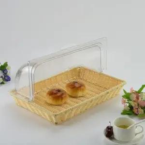 아크릴 사각 푸드 돔 커버 빵 진열 덮개 투명 케이스 WEC82F9