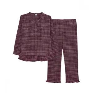 25년트라이(TRY)여성 순면100%, 21수 션염기모 원단의 파자마(잠옷) 상하세트(J64), 핑크