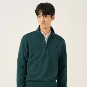 빈폴 멘 클래식 소프트 코튼 하프집업 티셔츠 - 그린 (BC5941C21M)