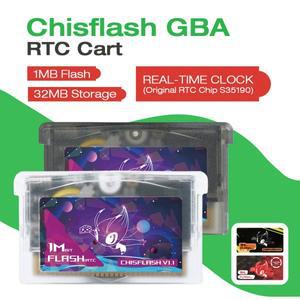 [호환품]재기록 가능 ChisFlash V1.1 GBA RTC 카트리지( 칩 S35190) 32MB 저장용량 1Mb 플래시 카트리지 GB