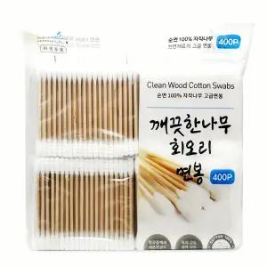 깨끗한나무 회오리면봉 400p 면봉 스틱 솜봉 귀지 청소 도구 위생 제품 면세 청결 관리