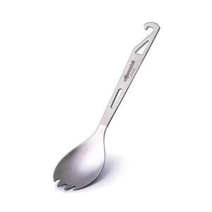 매버릭 사이클 티타늄 3 in 1 티 포크, 스푼, 병따개 콤보, 캠핑 도구 야외 하이킹 배낭 피크닉, 소형, 매트 실버