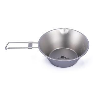 접이식 손잡이가 있는 클림 티타늄 그릇 초경량 컴팩트 휴대용 식기, 야외 캠핑 배낭여행 하이킹 여행 피크닉용 가방 포함