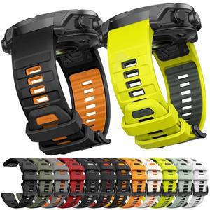 가민 호환 페닉스 8 프로 E 7 7X/에픽스 프로/6 6X 5 플러스/엔듀로 3 밴드 교체용  장착 26mm 투톤 실리콘