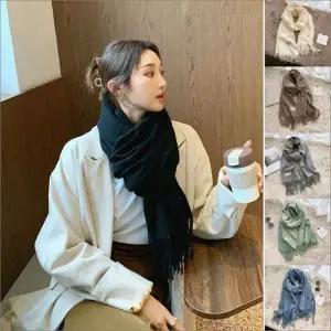 소프트 머플러 와이드 무지 겨울 목도리 단색 광폭