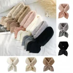 나프커 페이크퍼 털 목도리 리본 고리 니트 간절기 겨울 머플러 방한 보온 퍼목도리 페이크밍크 털목도리