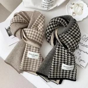 남녀공용 체크 목도리 커플 머플러 남성 여성 겨울 겨울 여성목도리 부드러운목도리 여자목도리 미니