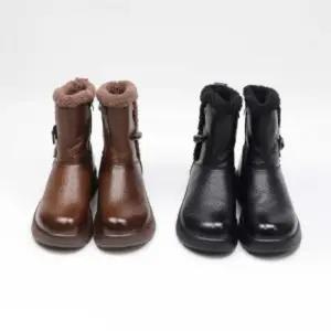 모던 겨울부츠 여자 방한 키높이 가죽부츠