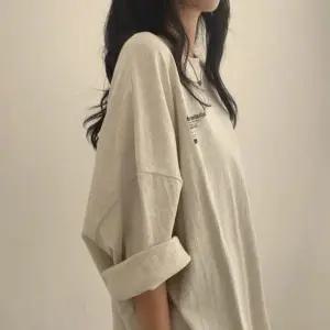 라렌 77 88 빅사이즈 오트밀 면 롱티 7부소매 여성 임부복 루즈핏 오버핏 임산부옷 66 면티