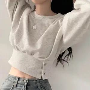 와이드밴딩 버튼장식 여성 티셔츠 슬림 맨투맨