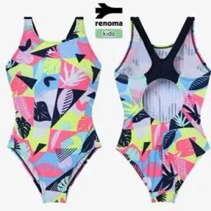 여아동 리프블럭 X백라인 실내 원피스 수영복_RN-GS20801