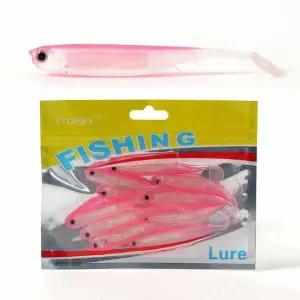 은빛 비늘 모양 소프트 베이트 핑크 낚시 미끼