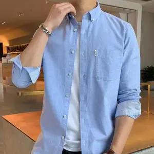 남자 데일리 컬러 싱글 포켓 소매 롤업 셔츠 남방 WEEADB7