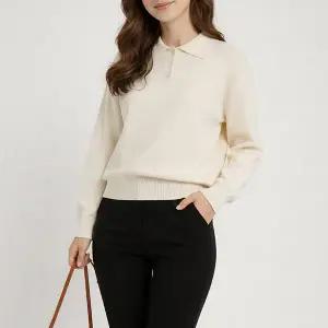 아보니 버튼카라 니트