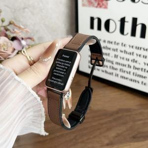 호환 삼성 갤럭시 핏 3 팔찌 빈티지 시계 밴드 Correa 마그네틱 스트랩 SM-R390 손목 교체 가능