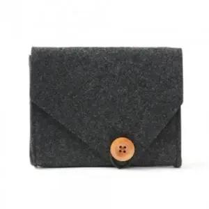 ( )펠트 단추 파우치다크 그레이이너백 화장품 사각 다용도 백인백