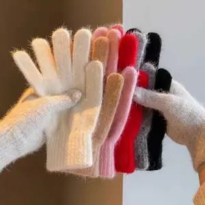 선물 니트 손가락 토끼털 연말 코디 여성 겨울 장갑