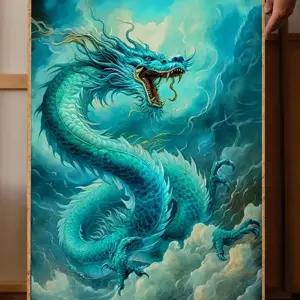 보석십자수 도안 청룡 프린트 푸른 풍경 패키지 자수세트 명화 픽유아9