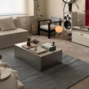 미드센츄리 거실테이블 스텐레스 카페 명품 사각 빈티지 모듈 쇠테리어