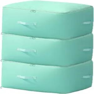 3 PCS 초공간 절약 셀프 압축 정리함 2025 신제품 이불 보관 가방 튼튼한 이동 세탁 가능한 담요용 옷 옷장