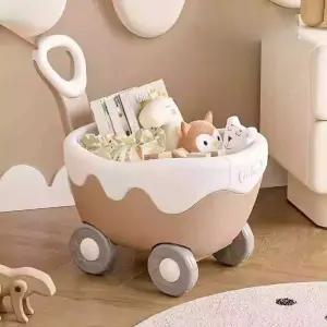 아기 유아 어린이 장난감 수납 선반 카트 바구니