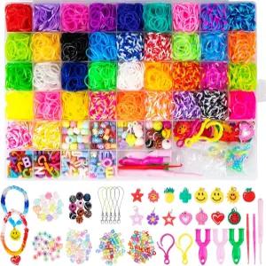 ABSOFINE 3000+ 고무 밴드 팔찌 키트 여자용 룸 만들기 리필 선물 남자 생일 DIY 우정