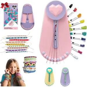 우정 팔찌 만들기 키트 선택 - 8세 이상 를 위한 DIY 공예 직조기 새롭고 개선된 디자인 20개의 실을