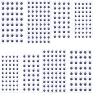 Ptwola 8매 354pcs 구글리 즈 스티커 접착식 블랙 화이트 모듬 사이즈 8mm 10mm 12mm 15mm 혼합 포장 DIY