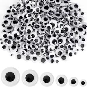 UPINS 1000개 셀프 구글리 윙글 즈 DIY 공예 모듬 사이즈 6mm 8mm 10mm 12mm 14mm 16mm 혼합 포장 스티커