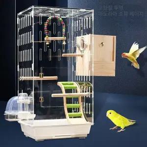 아크릴 새장 앵무새 투명 놀이터